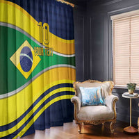 Brazil Football Custom Window Curtain Selecao Canarinho Flag Motif