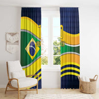 Brazil Football Custom Window Curtain Selecao Canarinho Flag Motif