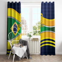Brazil Football Custom Window Curtain Selecao Canarinho Flag Motif