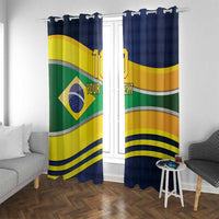 Brazil Football Custom Window Curtain Selecao Canarinho Flag Motif