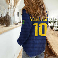Brazil Football Custom Women Casual Shirt Selecao Canarinho Flag Motif