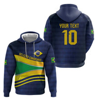 Brazil Football Custom Zip Hoodie Selecao Canarinho Flag Motif