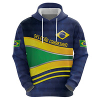 Brazil Football Custom Zip Hoodie Selecao Canarinho Flag Motif