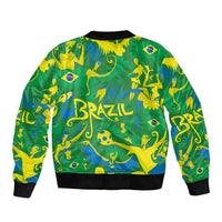 Brazil Ordem e Progresso Sleeve Zip Bomber Jacket Native Brasil Mixed Together