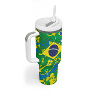 Brazil Ordem e Progresso Tumbler With Handle Native Brasil Mixed Together