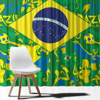 Brazil Ordem e Progresso Window Curtain Native Brasil Mixed Together