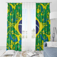Brazil Ordem e Progresso Window Curtain Native Brasil Mixed Together