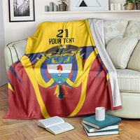 Colombia Football Custom Blanket Come On Los Cafeteros Flag Style