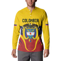 Colombia Football Custom Button Sweatshirt Come On Los Cafeteros Flag Style