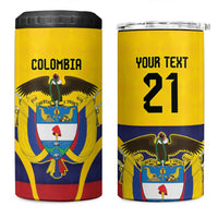 Colombia Football Custom 4 in 1 Can Cooler Tumbler Come On Los Cafeteros Flag Style