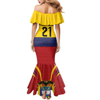 Colombia Football Custom Family Matching Mermaid Dress and Hawaiian Shirt Come On Los Cafeteros Flag Style