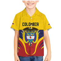 Colombia Football Custom Family Matching Mermaid Dress and Hawaiian Shirt Come On Los Cafeteros Flag Style