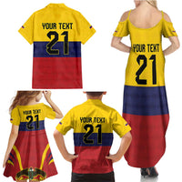 Colombia Football Custom Family Matching Summer Maxi Dress and Hawaiian Shirt Come On Los Cafeteros Flag Style