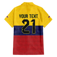 Colombia Football Custom Family Matching Tank Maxi Dress and Hawaiian Shirt Come On Los Cafeteros Flag Style