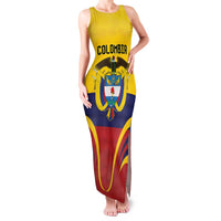 Colombia Football Custom Family Matching Tank Maxi Dress and Hawaiian Shirt Come On Los Cafeteros Flag Style