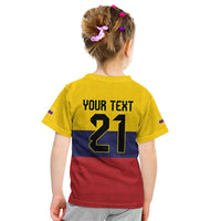 Colombia Football Custom Kid T Shirt Come On Los Cafeteros Flag Style