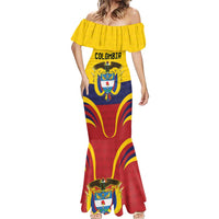Colombia Football Custom Mermaid Dress Come On Los Cafeteros Flag Style