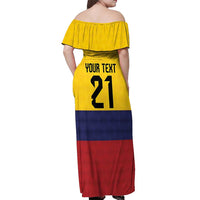 Colombia Football Custom Off Shoulder Maxi Dress Come On Los Cafeteros Flag Style