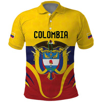 Colombia Football Custom Polo Shirt Come On Los Cafeteros Flag Style