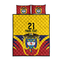 Colombia Football Custom Quilt Bed Set Come On Los Cafeteros Flag Style