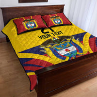 Colombia Football Custom Quilt Bed Set Come On Los Cafeteros Flag Style