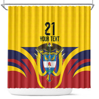 Colombia Football Custom Shower Curtain Come On Los Cafeteros Flag Style