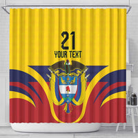 Colombia Football Custom Shower Curtain Come On Los Cafeteros Flag Style