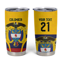 Colombia Football Custom Tumbler Cup Come On Los Cafeteros Flag Style