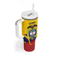 Colombia Football Custom Tumbler With Handle Come On Los Cafeteros Flag Style