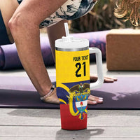 Colombia Football Custom Tumbler With Handle Come On Los Cafeteros Flag Style