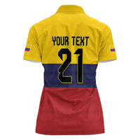 Colombia Football Custom Women Polo Shirt Come On Los Cafeteros Flag Style