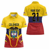 Colombia Football Custom Women Polo Shirt Come On Los Cafeteros Flag Style