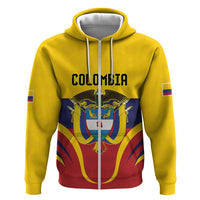 Colombia Football Custom Zip Hoodie Come On Los Cafeteros Flag Style