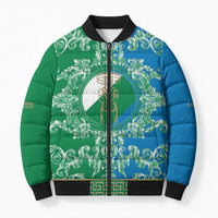 Personalized Italy Abruzzo Bomber Puffer Jacket Baroque Motif