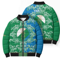 Personalized Italy Abruzzo Bomber Puffer Jacket Baroque Motif