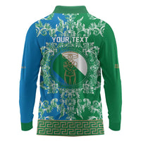 Personalized Italy Abruzzo Long Sleeve Polo Shirt Baroque Motif