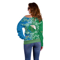 Personalized Italy Abruzzo Off Shoulder Sweater Baroque Motif