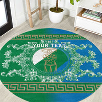 Personalized Italy Abruzzo Round Carpet Baroque Motif