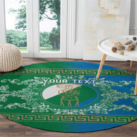 Personalized Italy Abruzzo Round Carpet Baroque Motif