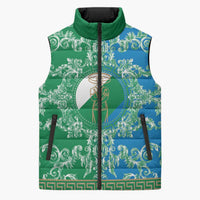 Personalized Italy Abruzzo Sleeveless Puffer Jacket Baroque Motif