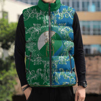 Personalized Italy Abruzzo Sleeveless Puffer Jacket Baroque Motif