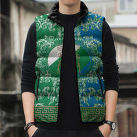 Personalized Italy Abruzzo Sleeveless Puffer Jacket Baroque Motif