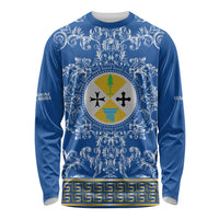 Personalized Italy Calabria Long Sleeve Shirt Baroque Motif