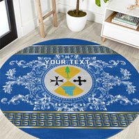 Personalized Italy Calabria Round Carpet Baroque Motif