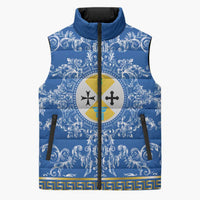 Personalized Italy Calabria Sleeveless Puffer Jacket Baroque Motif