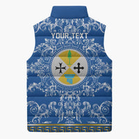 Personalized Italy Calabria Sleeveless Puffer Jacket Baroque Motif