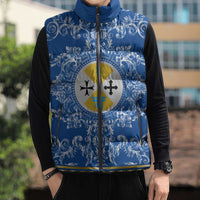 Personalized Italy Calabria Sleeveless Puffer Jacket Baroque Motif