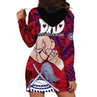 Fathers Day Polynesian Islands American Samoa Hoodie Dress Dad Ou Te Alofa Ia Te Oe Tama - Polynesian Flowers Tribal - Wonder Print Shop