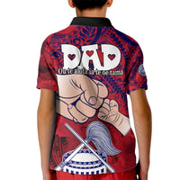 Dads Day American Samoa Kid Polo Shirt Dad Ou Te Alofa Ia Te Oe Tama - Polynesian Flowers Tribal - Wonder Print Shop