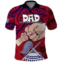 Dads Day American Samoa Polo Shirt Dad Ou Te Alofa Ia Te Oe Tama - Polynesian Flowers Tribal - Wonder Print Shop
